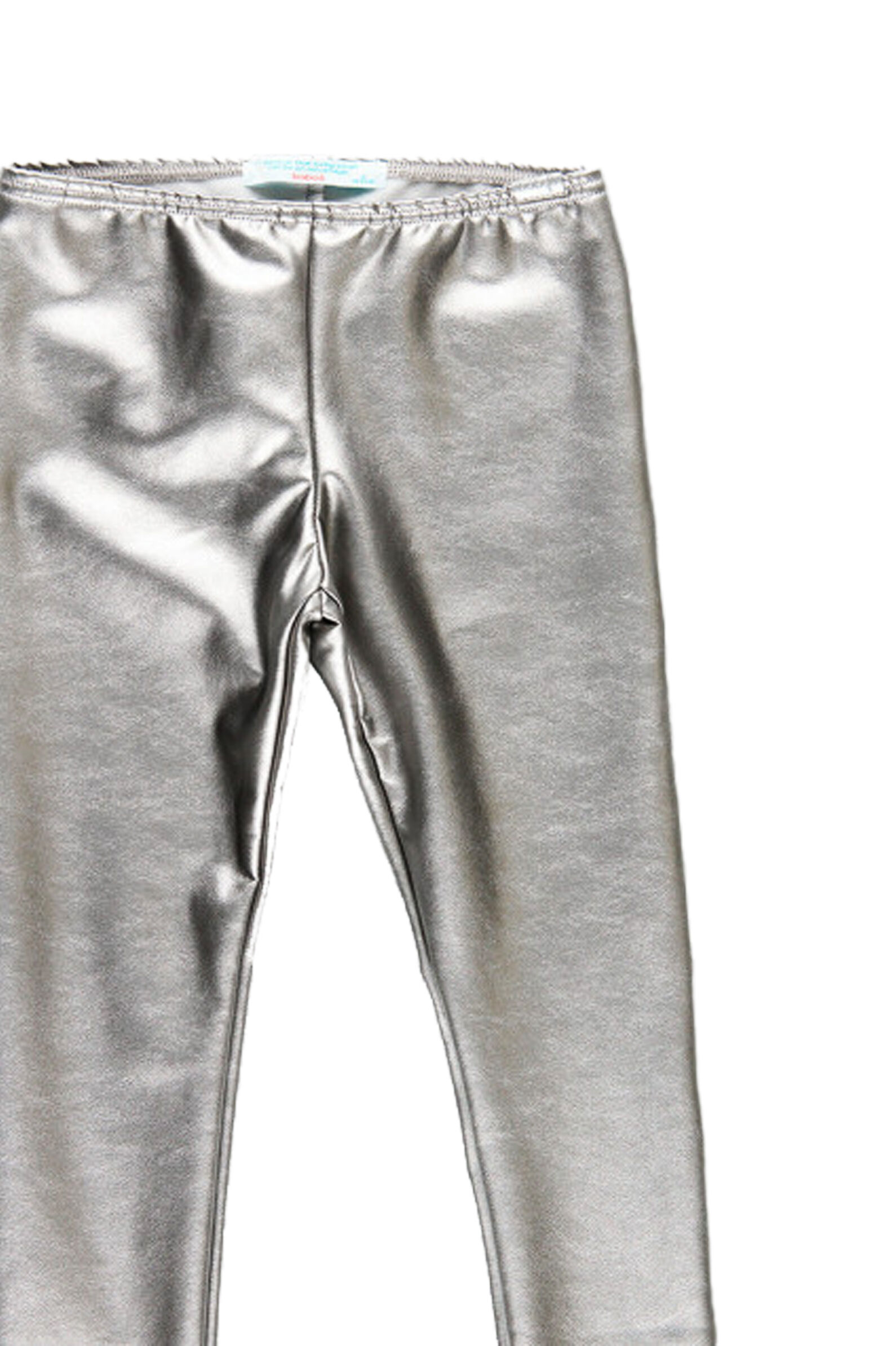 Леггинсы дев АРТ.493028,сереб,пу-пэ-эл