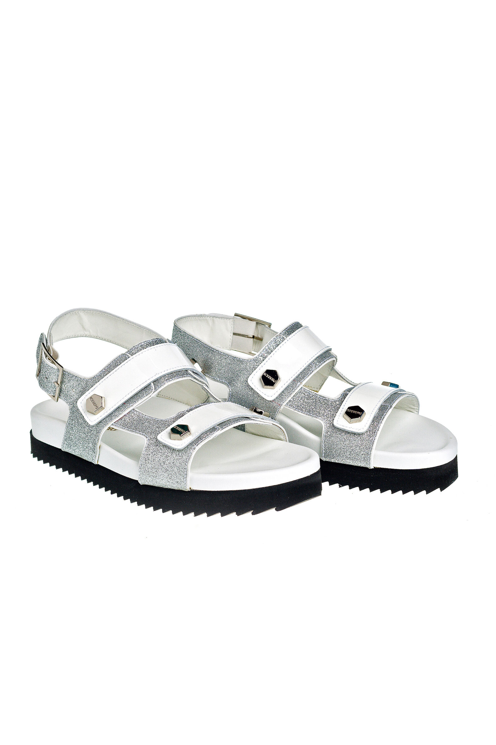 Сандалии жен. АРТ. HID1542A, бел-сер,н.к-глит/н.к