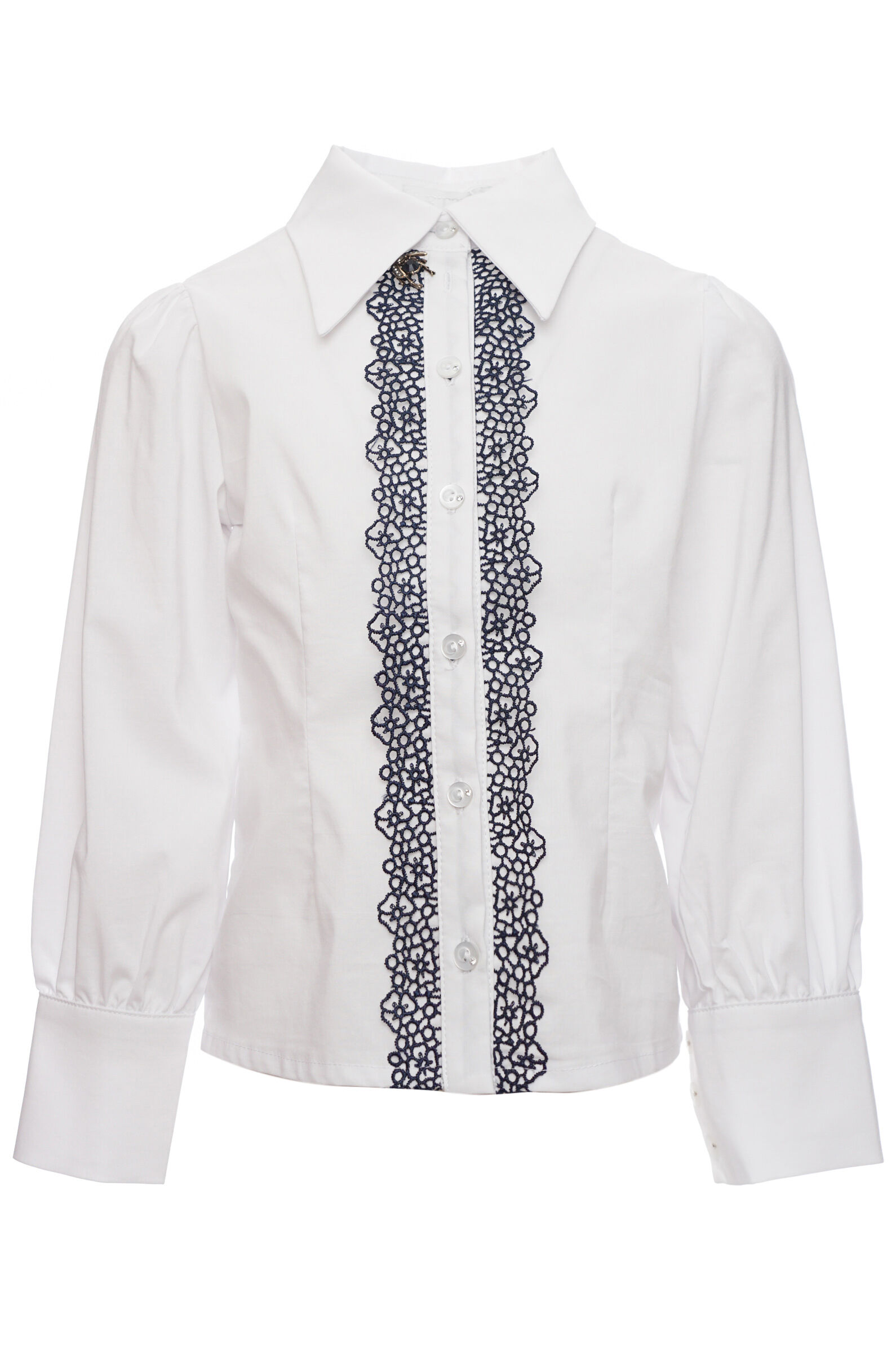 Блуза дев. АРТ.LC24G-BL-9C-,бел,хл-пэ-эл