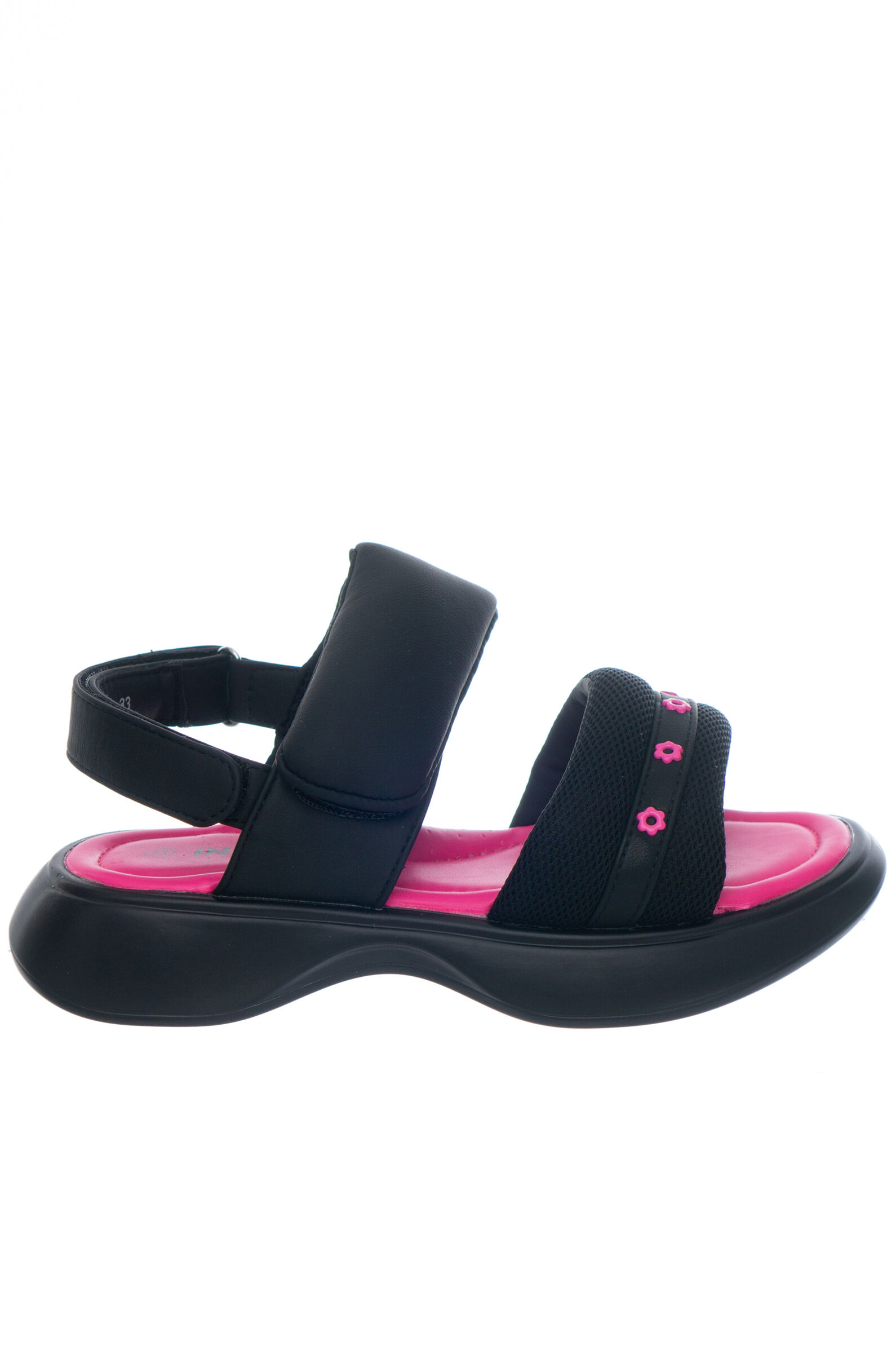 Босоножки дев. АРТ.23-525B,чер-фукс,и.к-тек/и.к