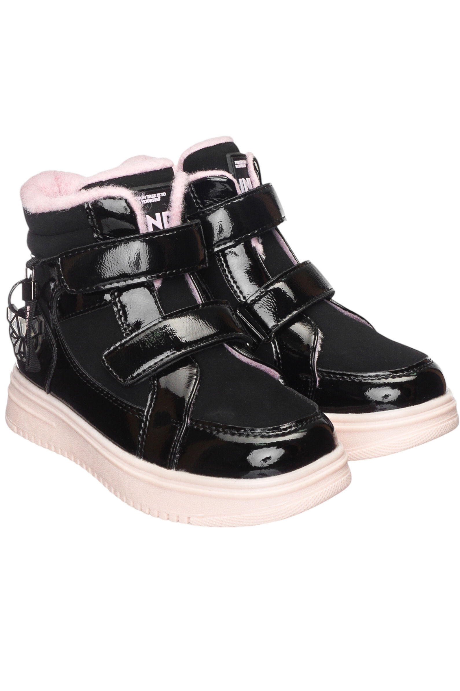 Ботинки дев. АРТ.50-550C2,чер-роз,и.л/шер-пэ