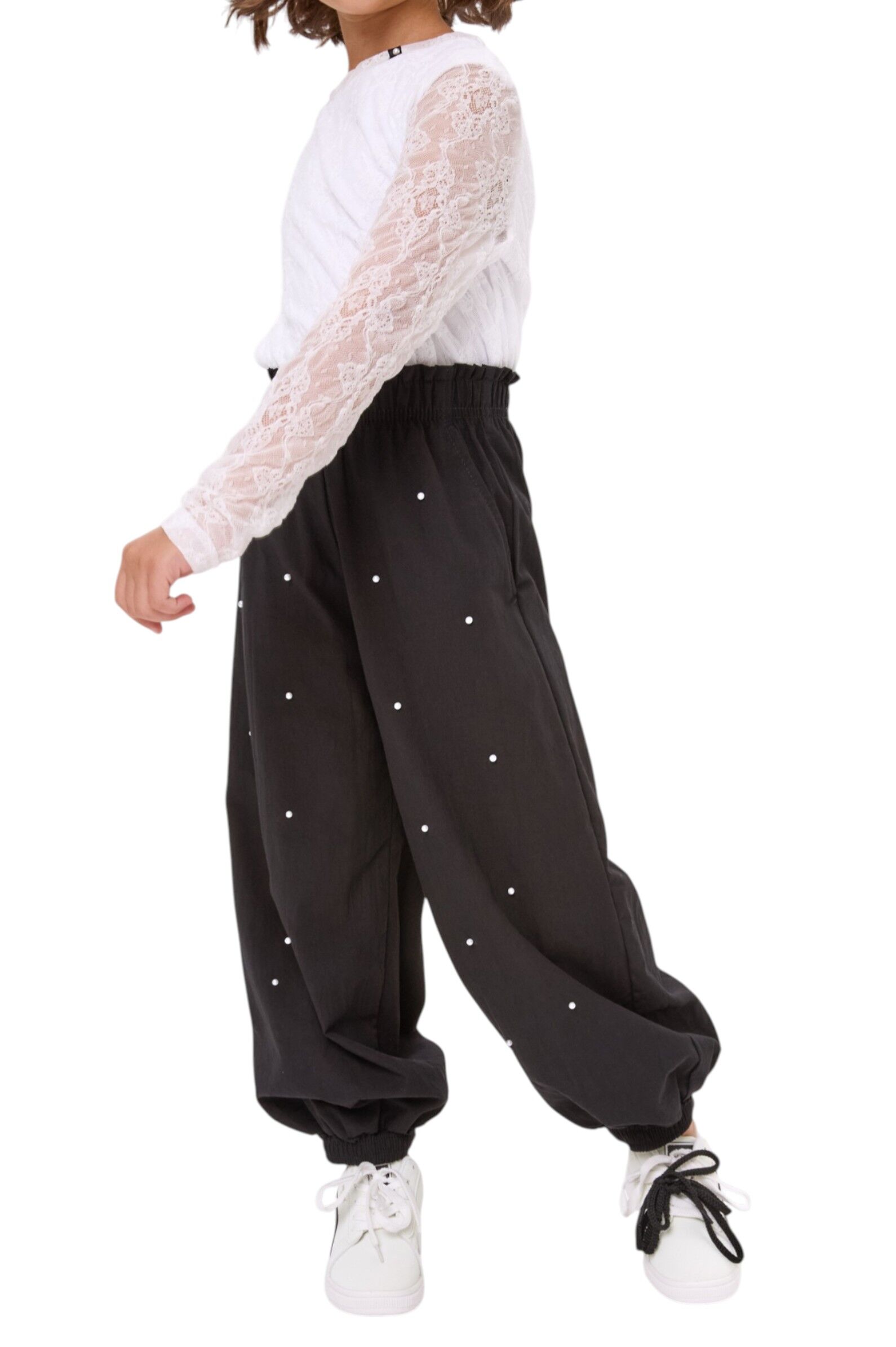 Брюки дев. АРТ.261063,чер,хл