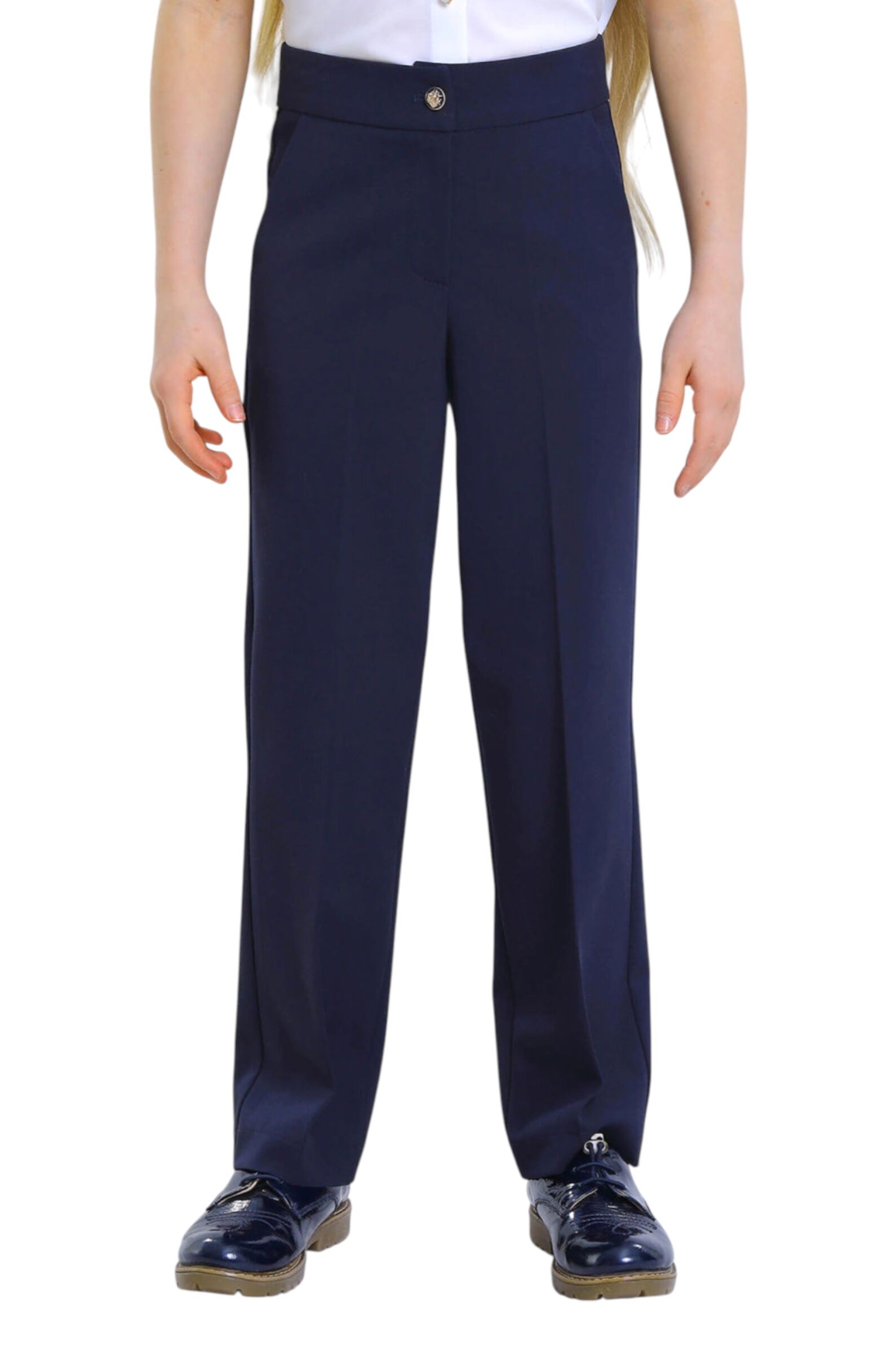 Брюки дев. АРТ.2906-525-ВВОК,син,вис-пэ-эл