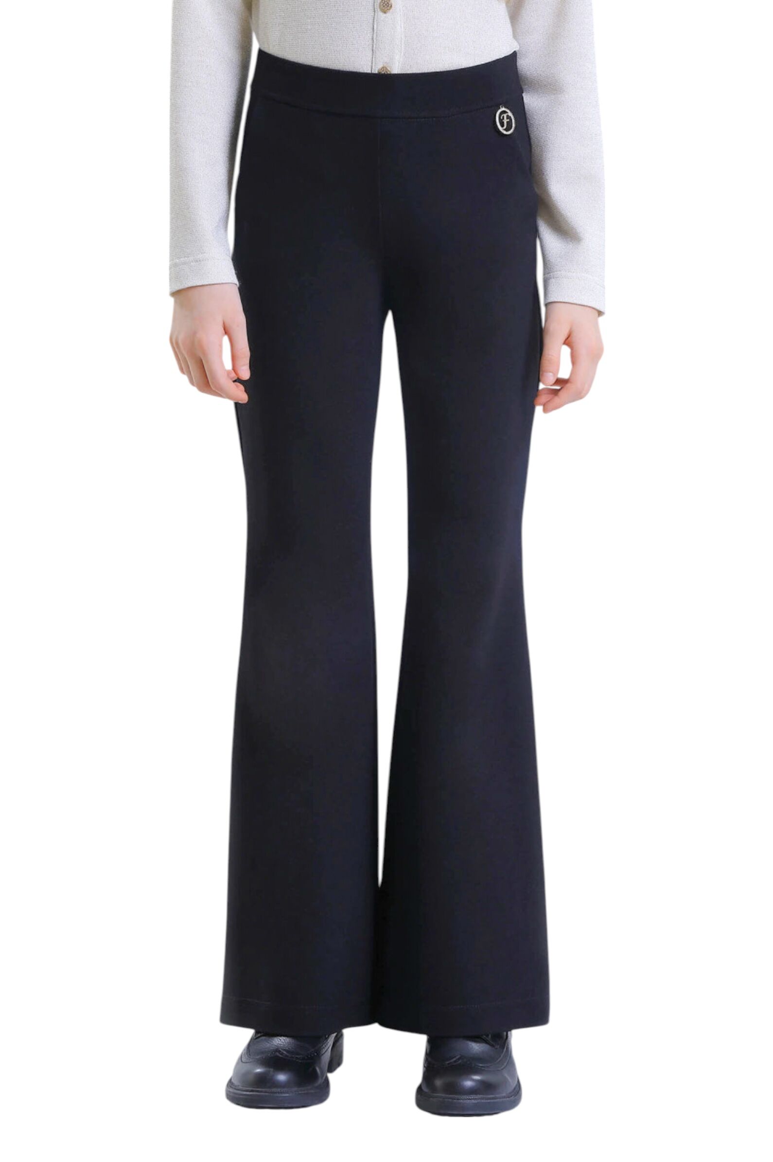 Брюки дев. АРТ.FSL-456/1-525-ТВК-340,чер,вис-пэ-эл