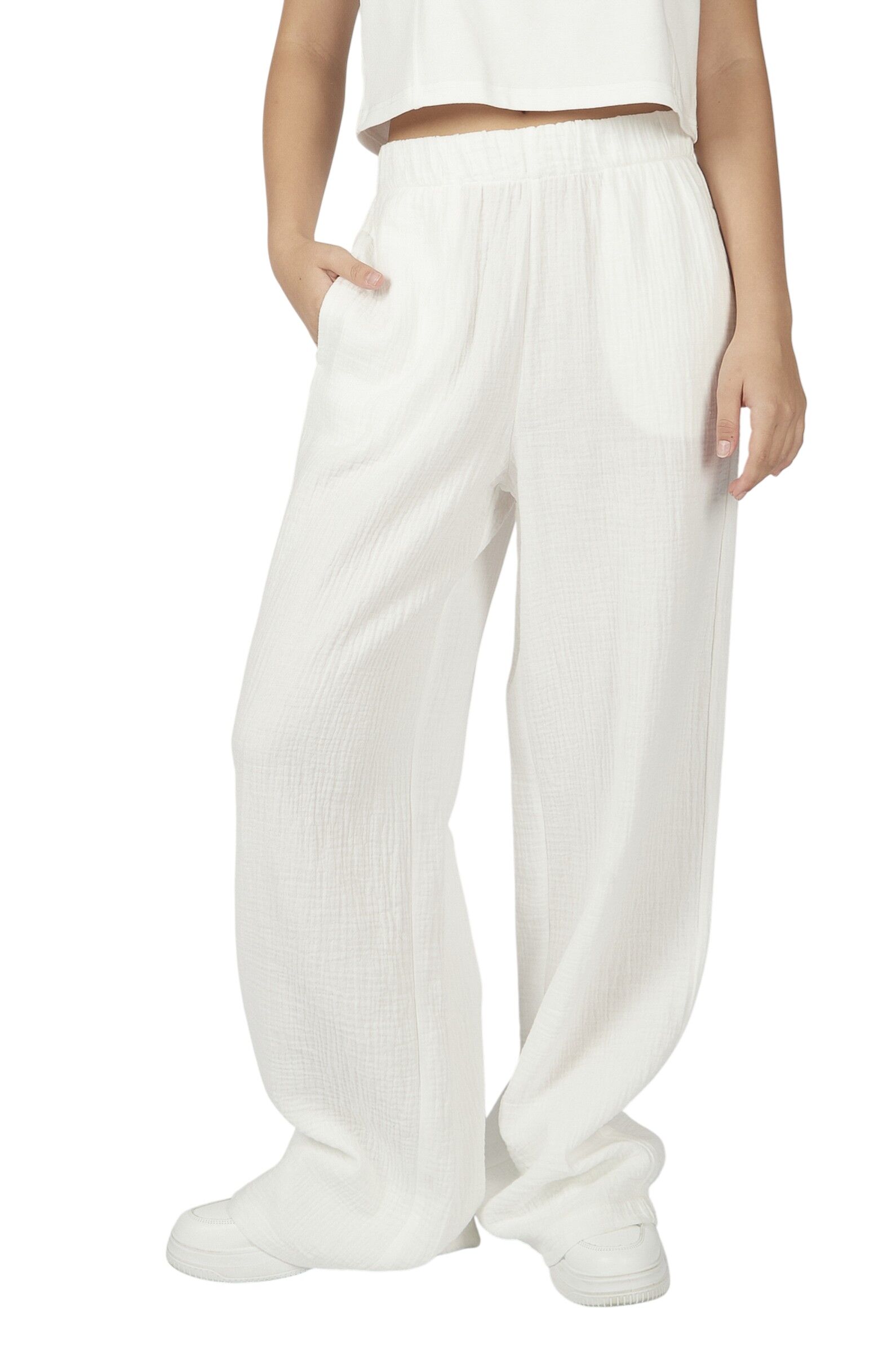 Брюки дев. АРТ.G-TR26095,бел,хл