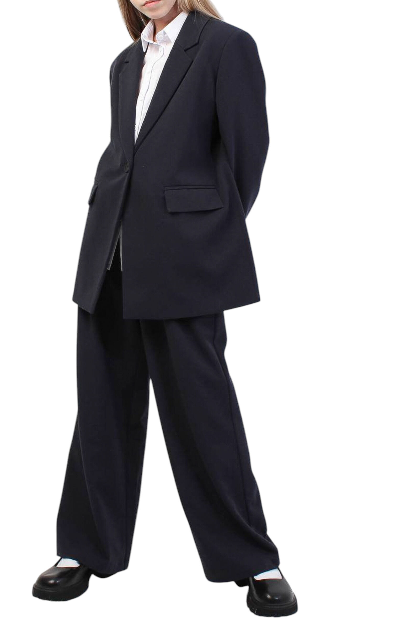 Брюки дев. АРТ.Malon,син,вис-нейл-лайкра