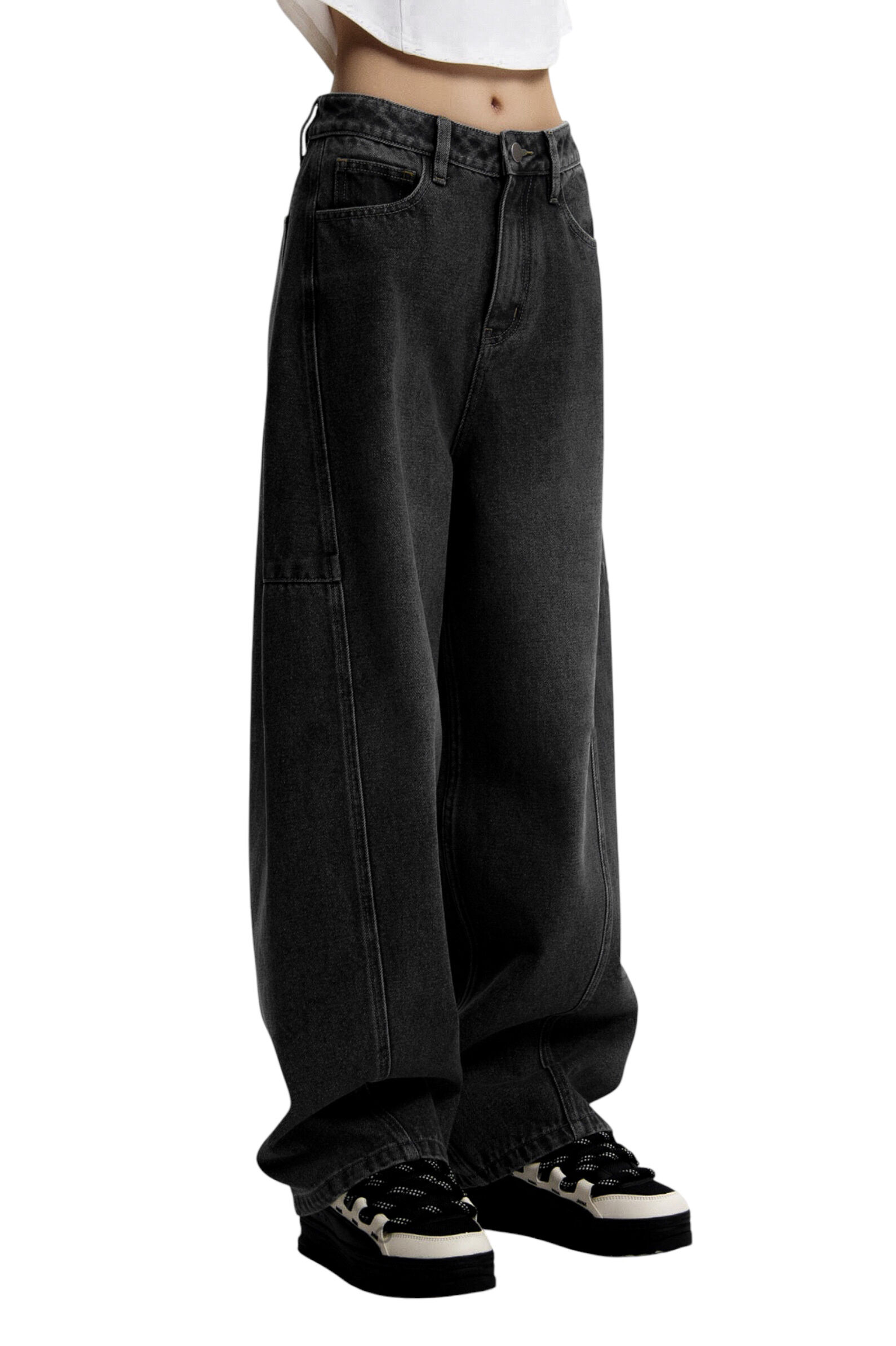 Джинсы дев. АРТ.AT125368,чер,хл-пэ