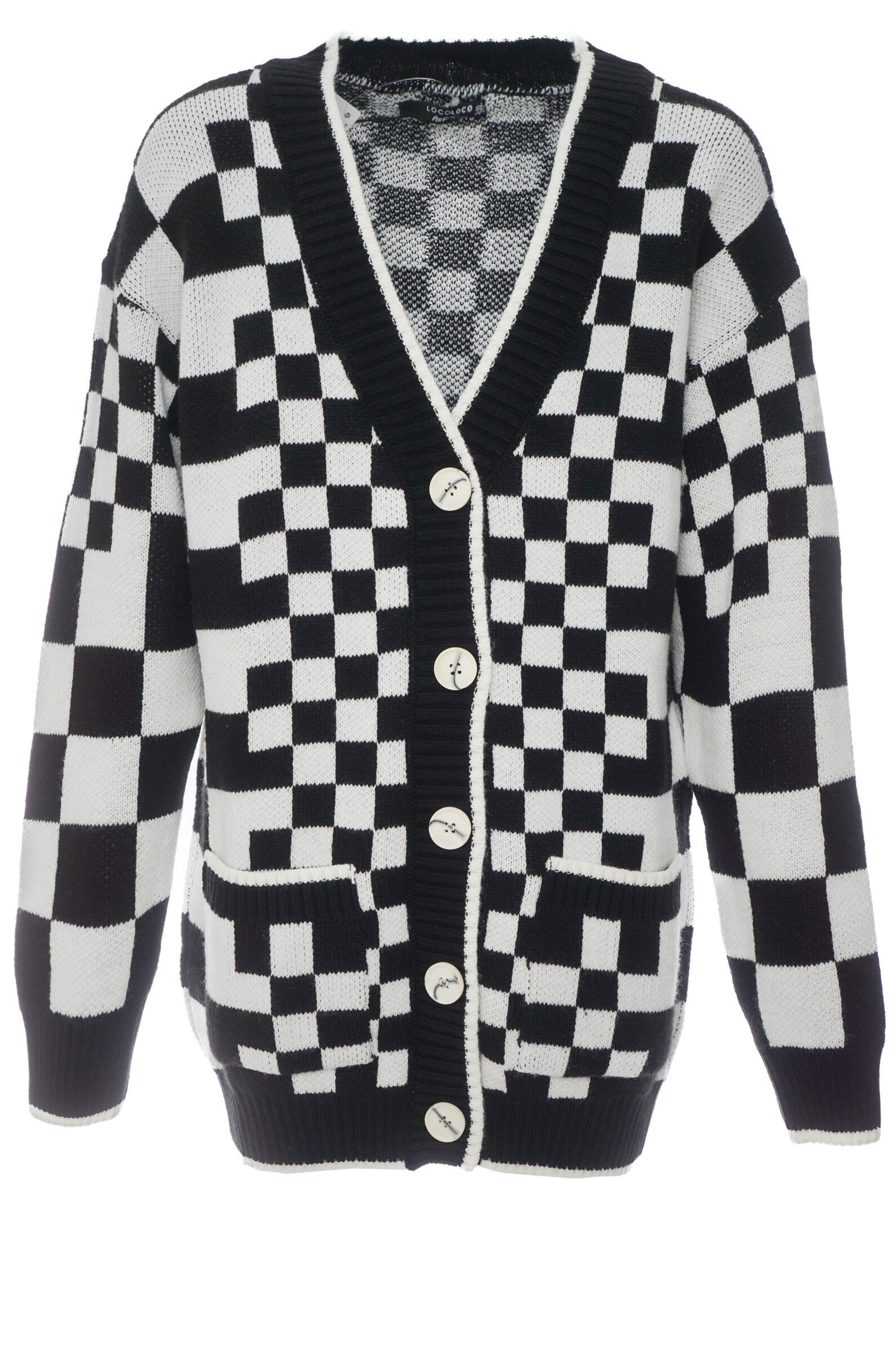 Кардиган дев. АРТ.8074,бел-чер,хл-акр