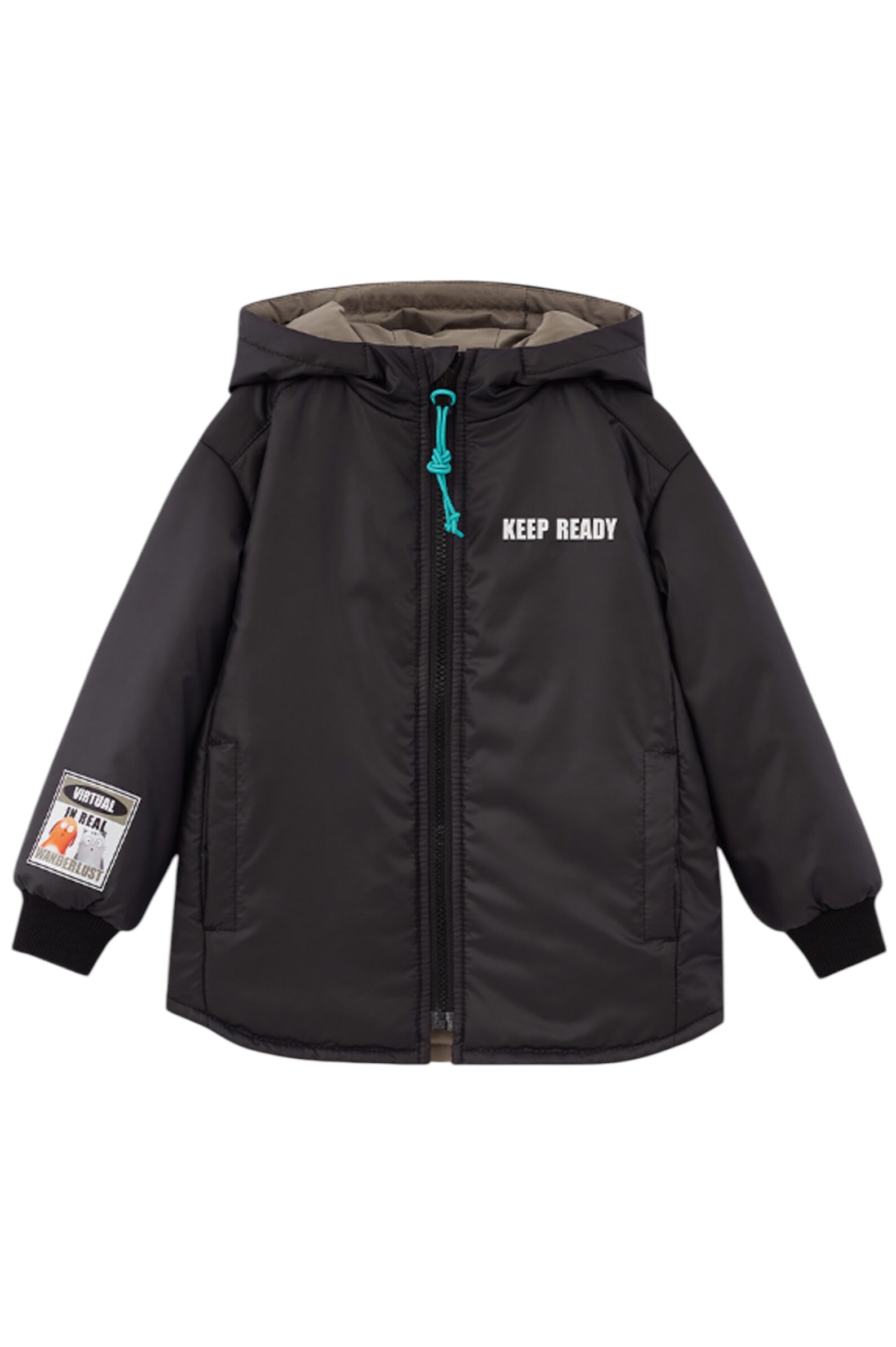 Куртка мал. АРТ.251034,чер-сер,пэ