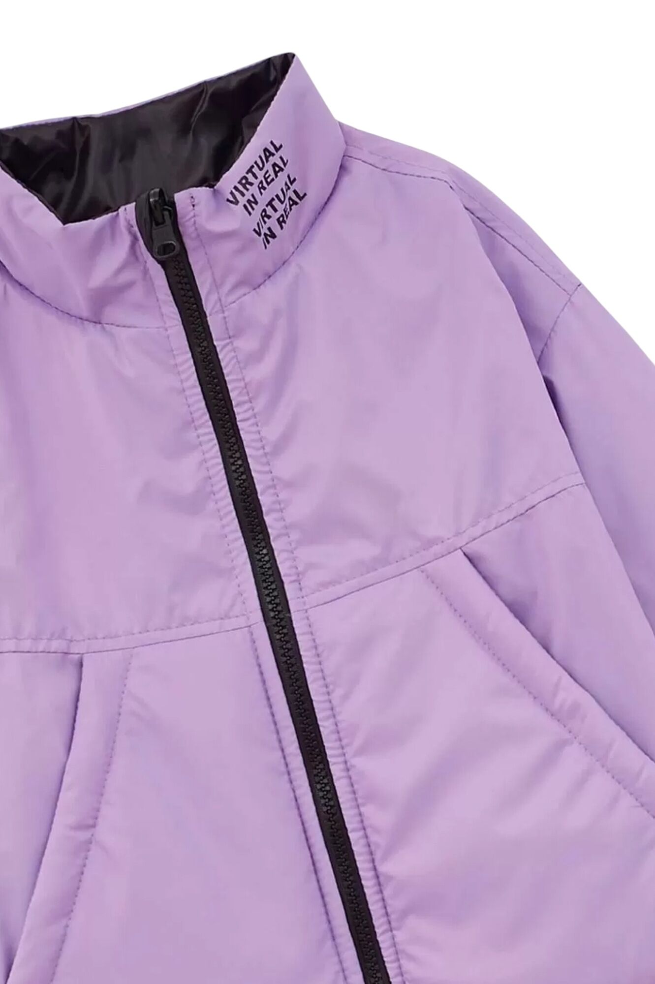 Куртка дев. АРТ.251069,фиол-чер,пэ/пэ