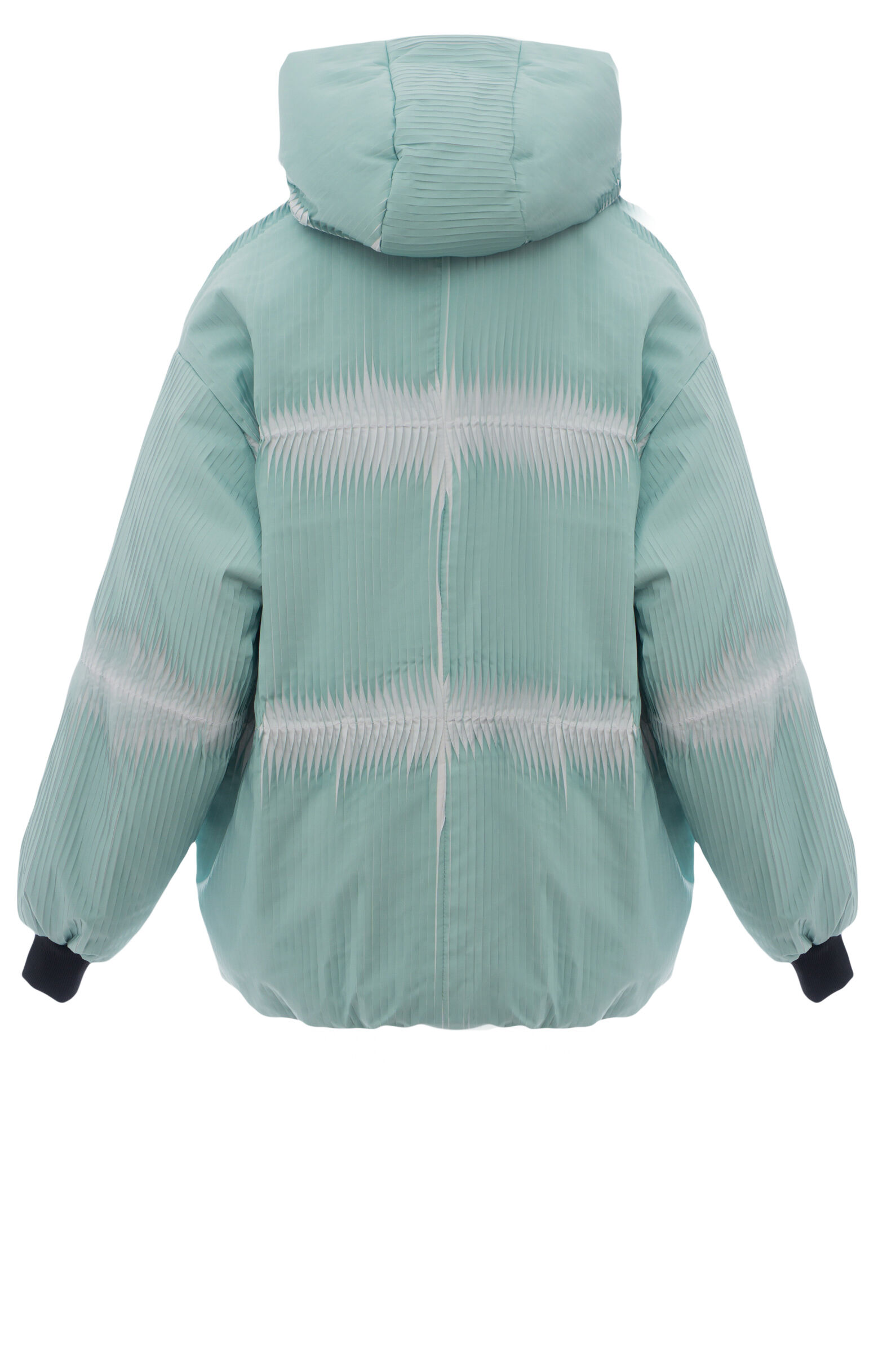 Куртка дев. АРТ.PLY,зел-бел,полиэф/аляска