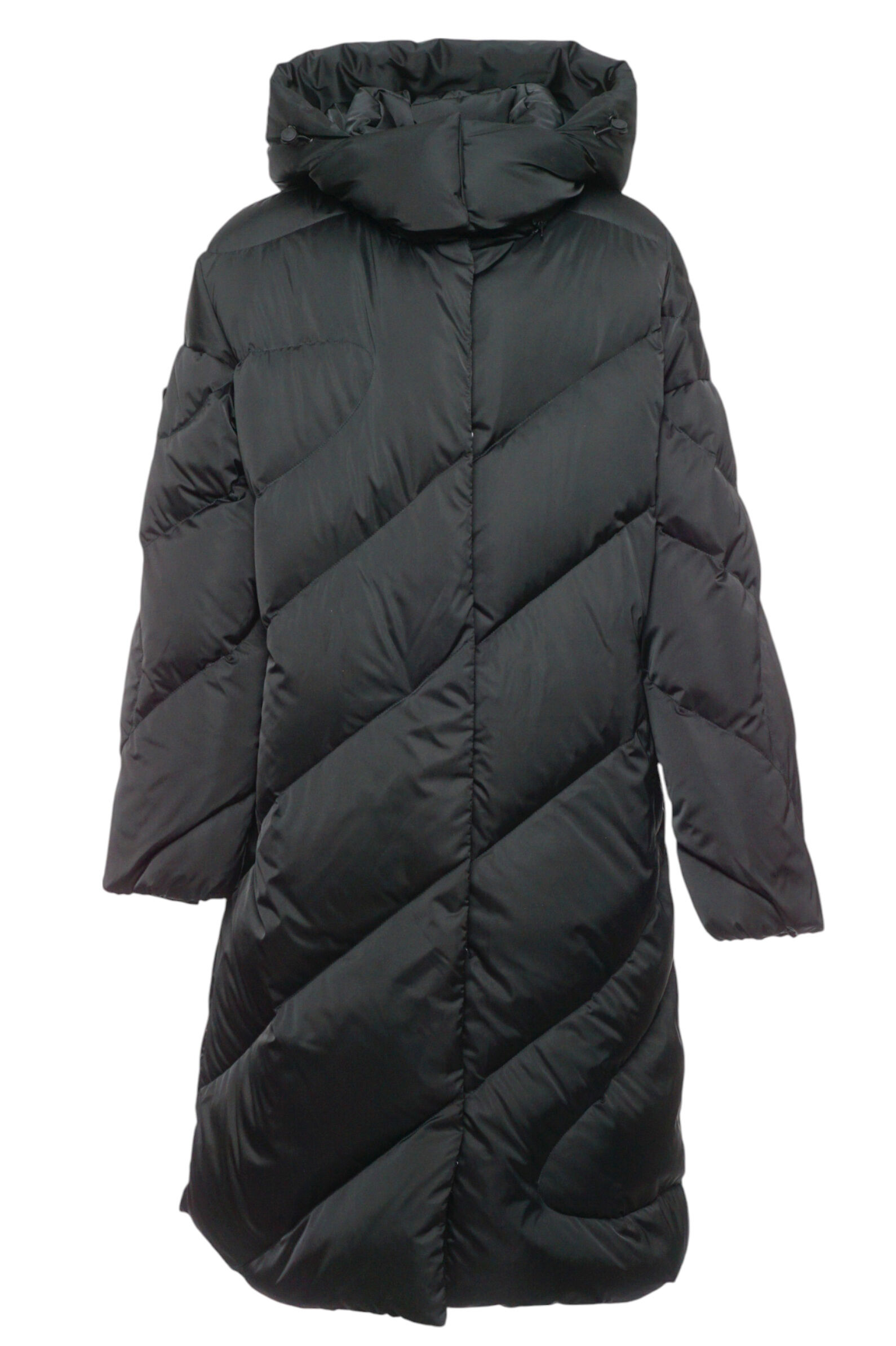 Пальто дев. АРТ.1-055,чер,полиэф/пух-перо