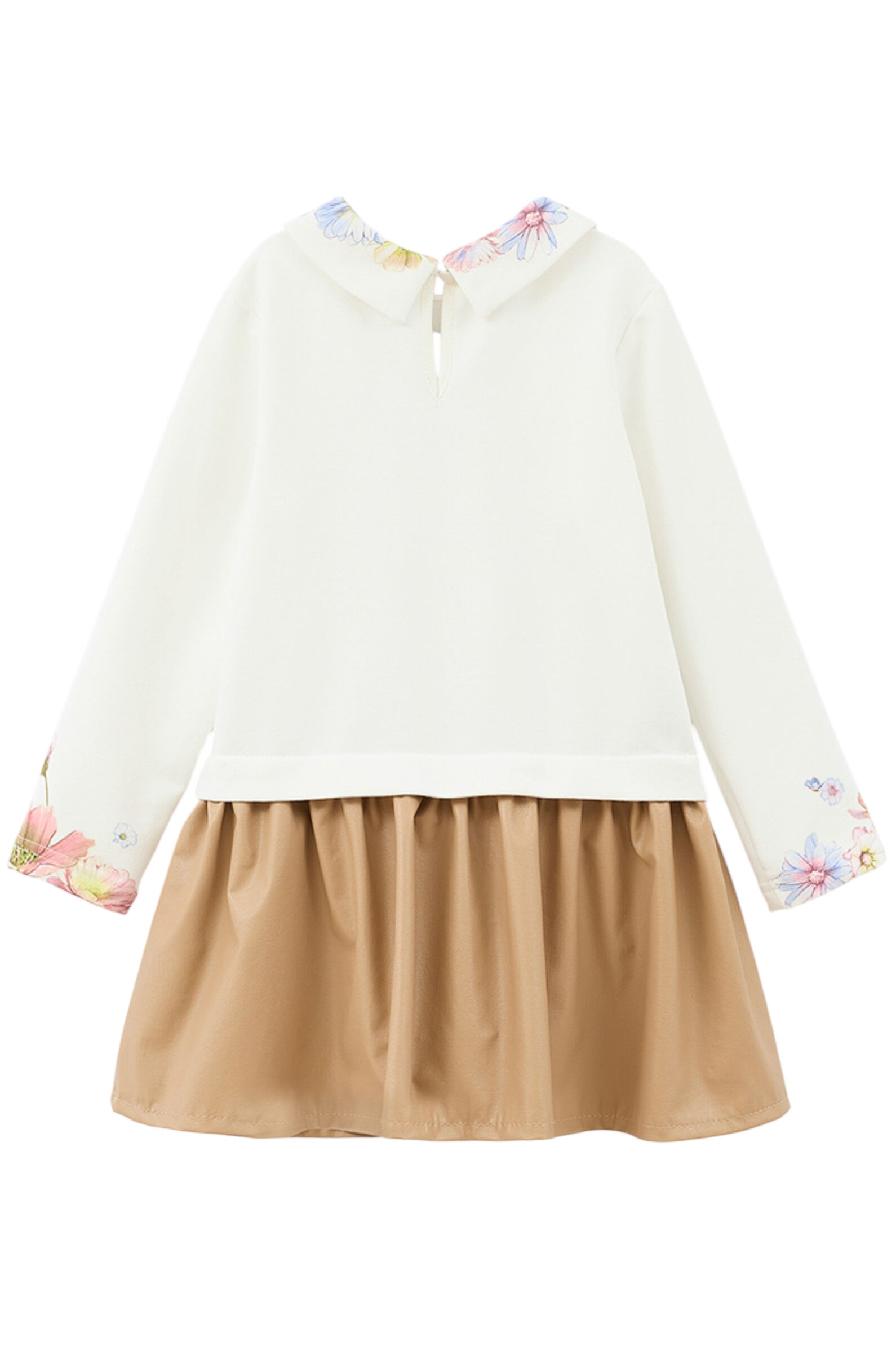 Платье дев. АРТ.252018,мол-беж,хл-эл/вис-пу