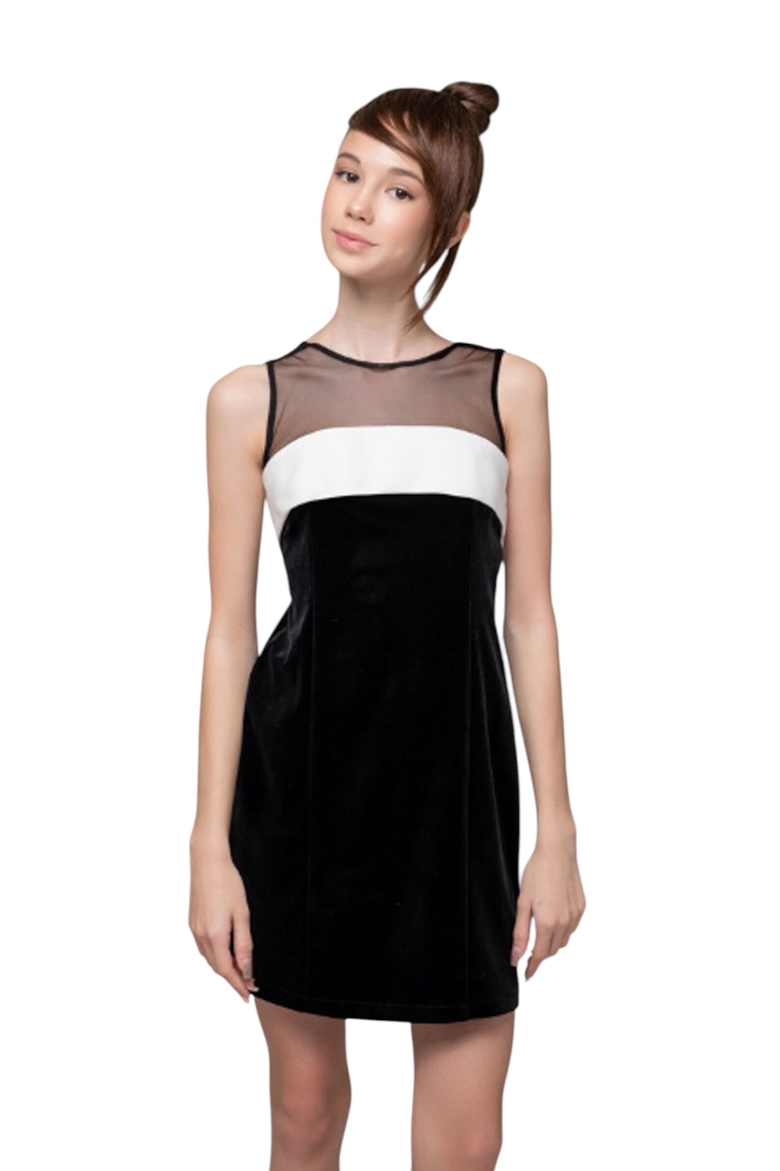 Платье дев. АРТ.972,чер-мол,пэ/вис