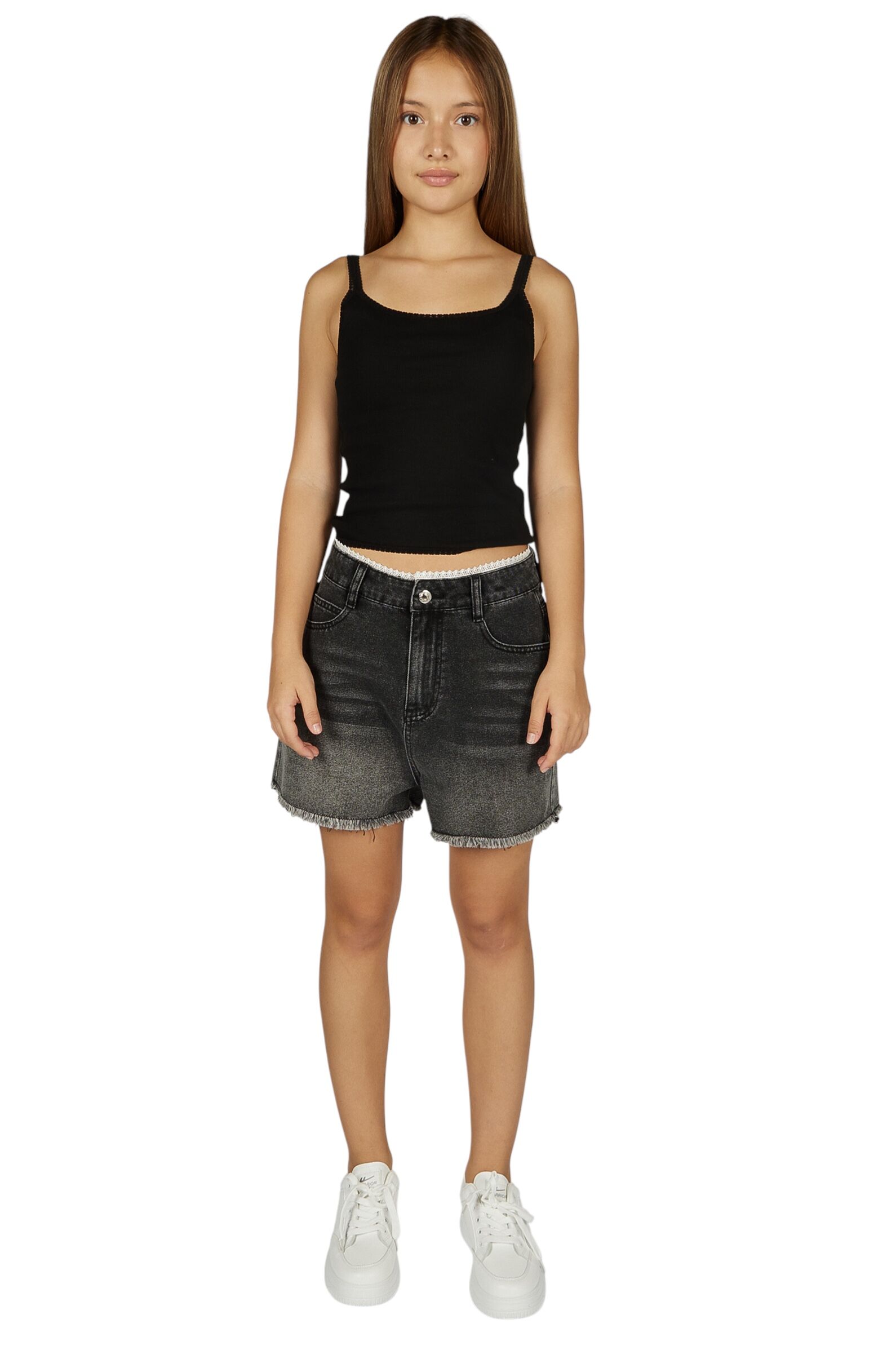 Шорты дев. АРТ.G-JN26056,сер-чер,хл