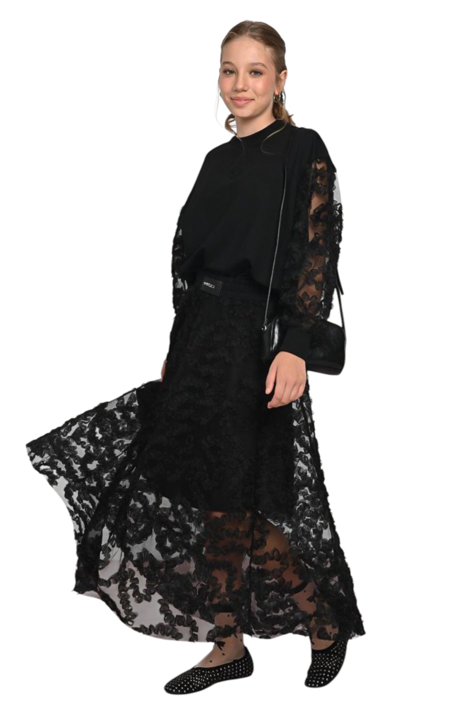 Свитшот дев. АРТ.7965,чер,хл-пэ-лайкра