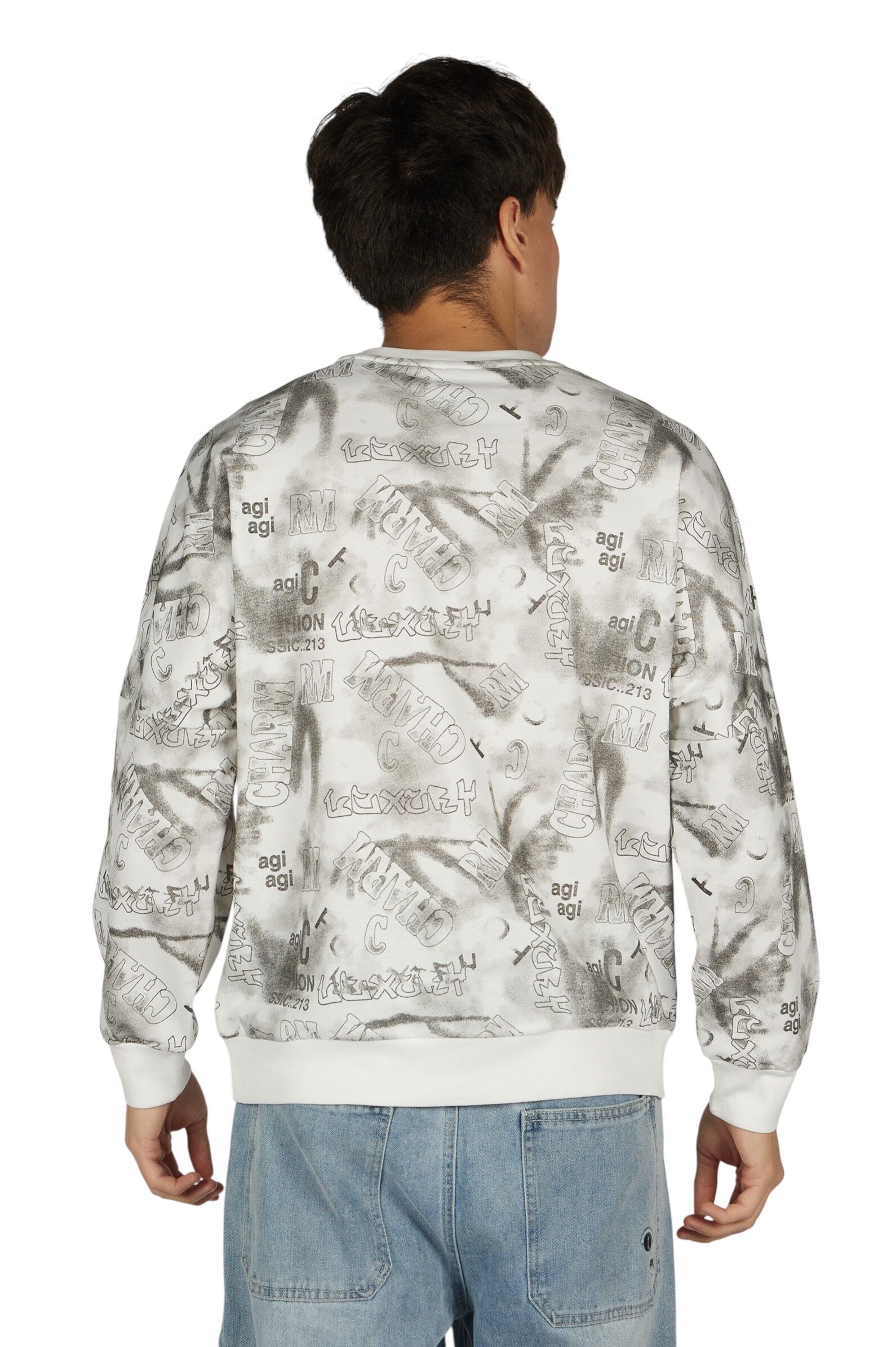 Свитшот АРТ.B-SW36102,бел-сер,хл-пэ