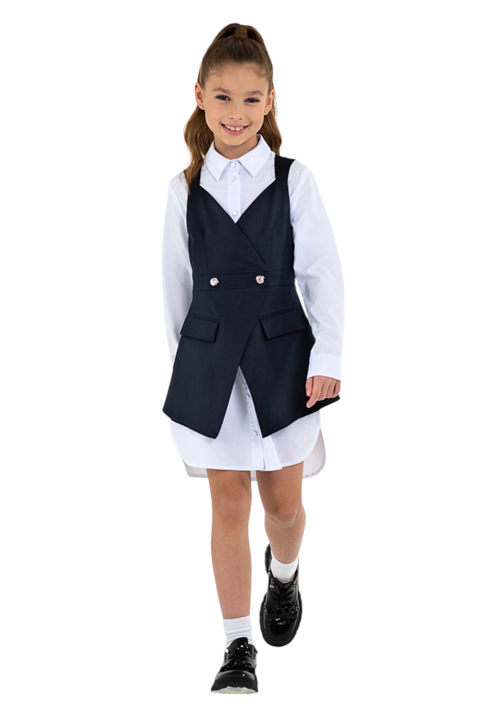 Жилет дев. АРТ.1123,син,пэ-вис