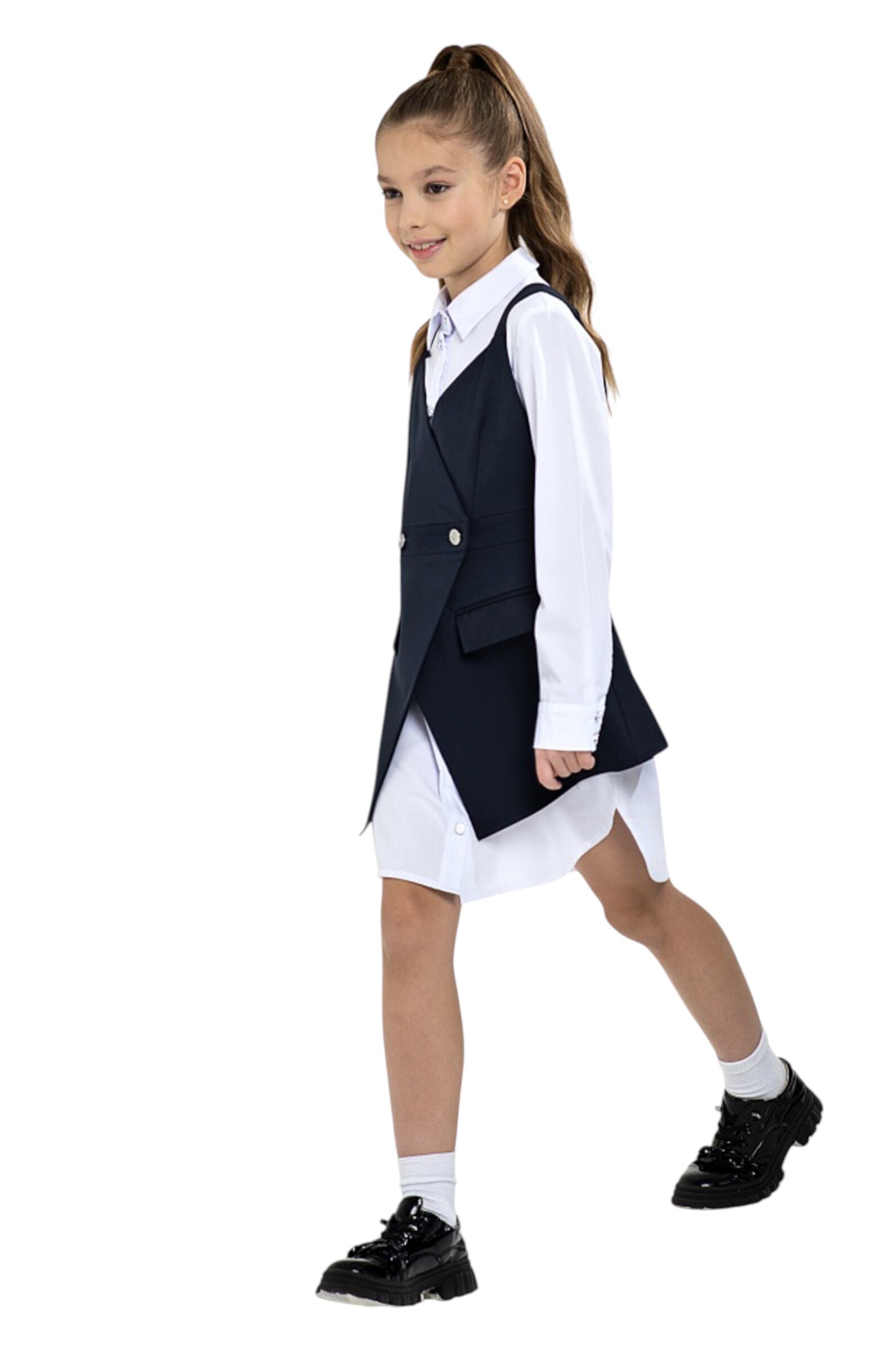 Жилет дев. АРТ.1123,син,пэ-вис